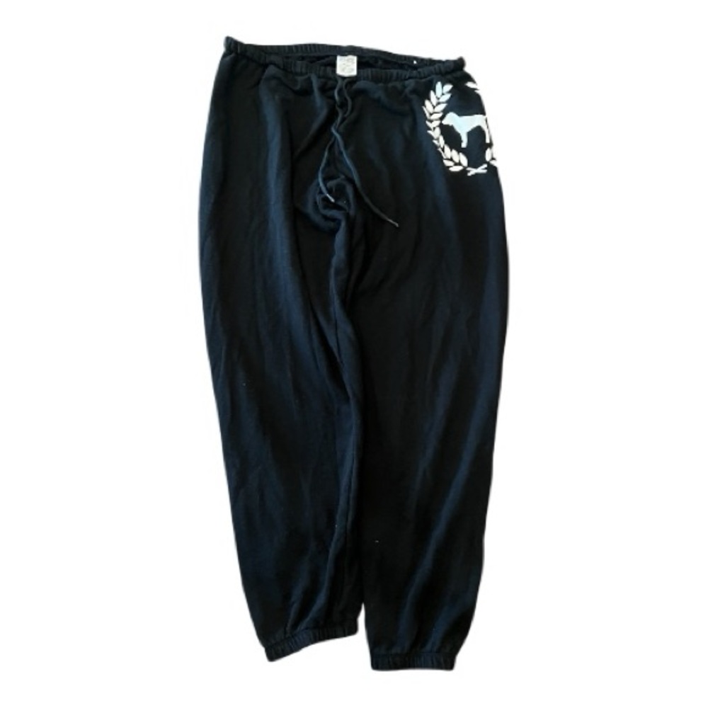 PINK Victoria's Secret Black Women’s Size Large Sweatpants with White PINK Logo